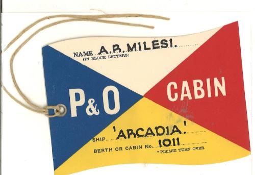 P&O baggage label