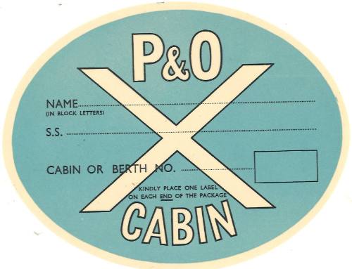 P&O baggage sticker