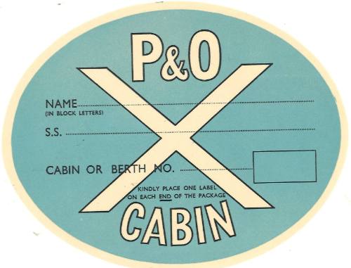 P&O baggage sticker