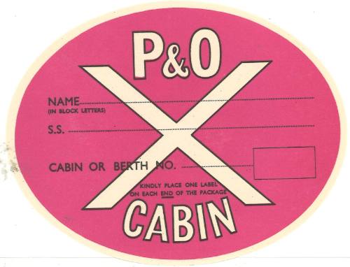 P&O baggage sticker