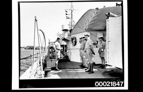 Filming the WWII melodrama 'Always Another Dawn' on board a RAN warship