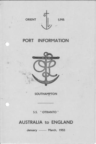 SS OTRANTO Port Information - Southampton