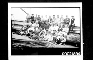 Petty officers, cadets and crew of British training ship MEDWAY