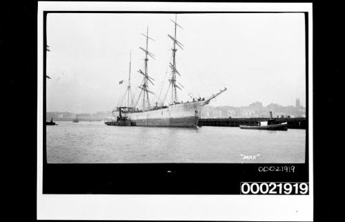 View of MAX under tow in harbour.