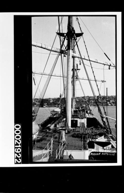 Dismasted French barque PIERRE ANTONINE in Naval dockyard