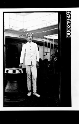 Merchant mariner standing on deck