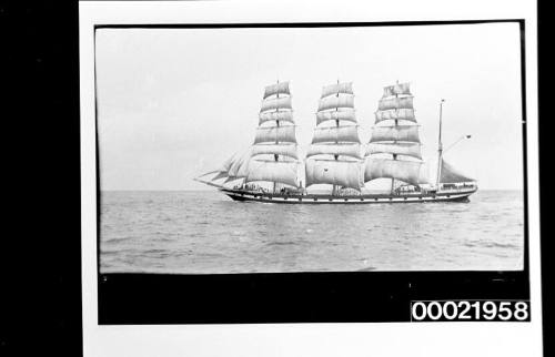 MEDWAY at sea with all sails set and away