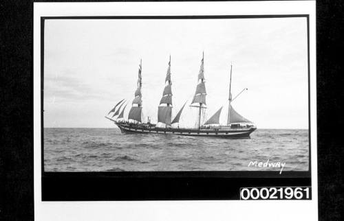 MEDWAY at sea with all sails set and away