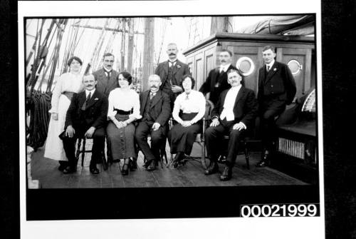 Group portrait on board a ship