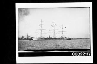 British ships, unidentified three-masted fully rigged ship