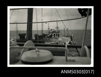 Group of sailors on bow of HMS KANIMBLA