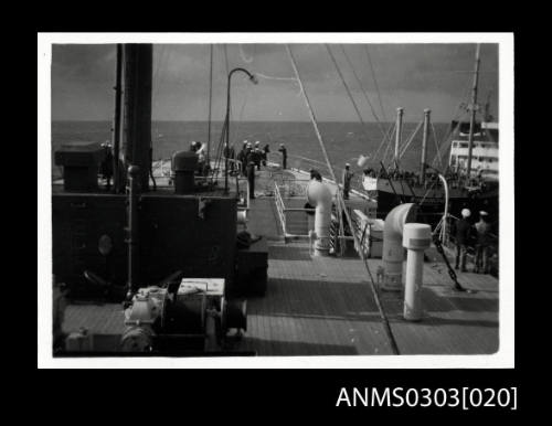 Group of sailors on bow of HMS KANIMBLA