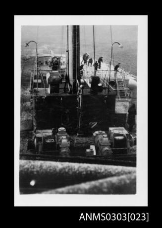 Snow or ice on HMS KANIMBLA at sea