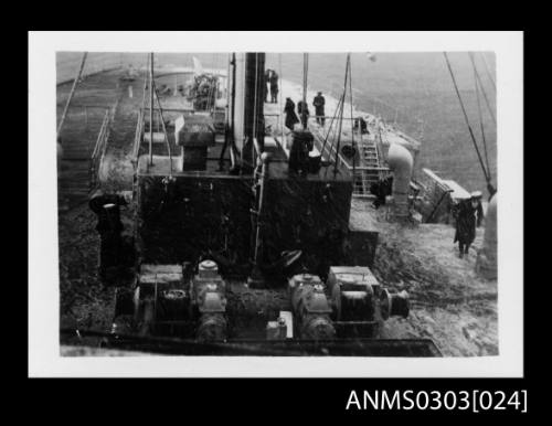 Snow or ice on HMS KANIMBLA at sea