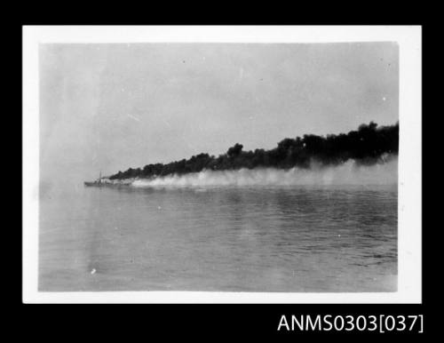 Attack on Bandar Shapur, Iran, enemy ships on fire, August 1941