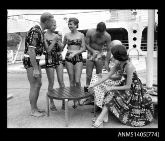 Models on a cruise ship