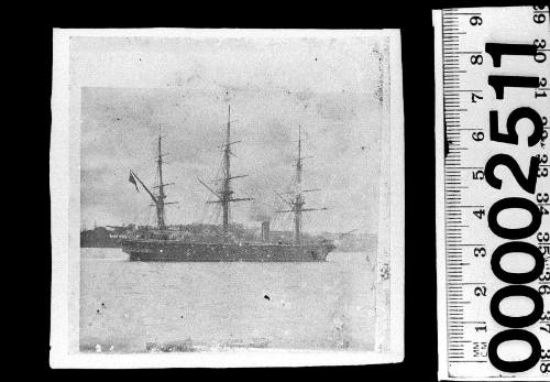 Starboard view of HMS WOLVERENE screw corvette warship