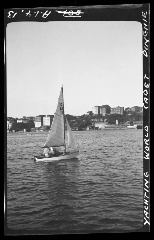 Yachting World cadet dinghies on Sydney Harbour