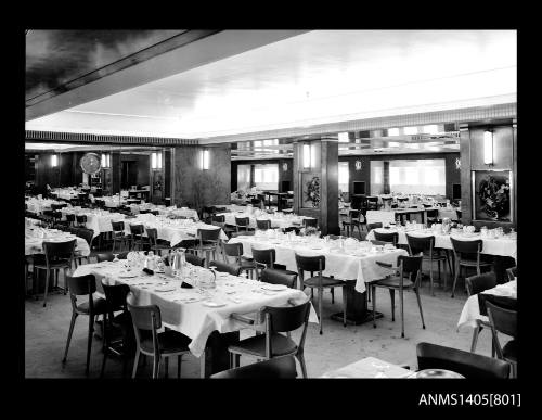 Negative depicting the interior of a P&O cruiser's dining saloon