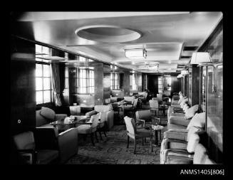 Negative depicting the interior of a P&O cruiser's smoking lounge