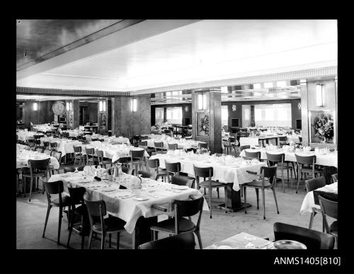 Negative depicting the interior of a P&O cruiser's dining saloon