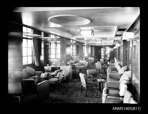 Negative depicting the interior of a P&O cruiser's smoking lounge