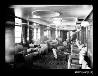 Negative depicting the interior of a P&O cruiser's smoking lounge