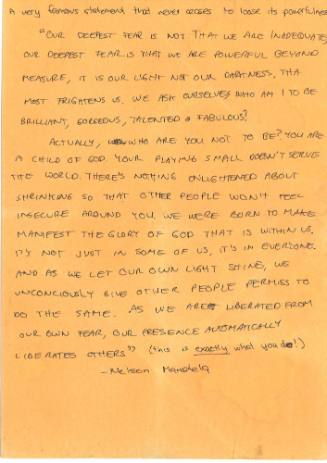 Nelson Mandela quotation addressed to James