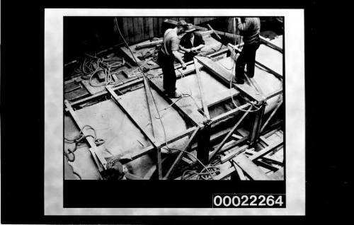 Unloading aeroplane from OPAWA, Darling Island