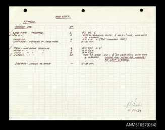 Notes by Roy Martin on MISS NYLEX fittings