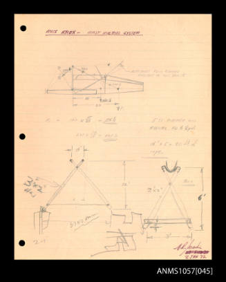 Diagrams by Roy Martin of the MISS NYLEX mast hoisting system