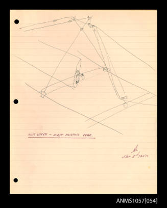 Diagram by Roy Martin of the MISS NYLEX mast hoisting gear
