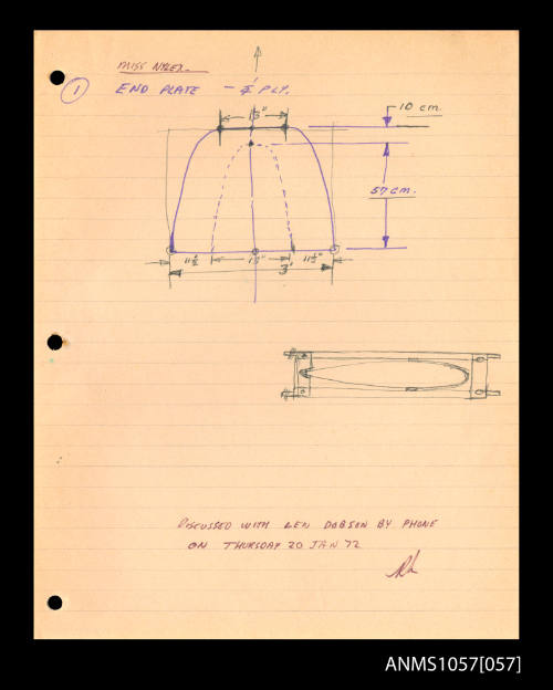 Diagrams by Roy Martin of an end plate from MISS NYLEX