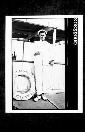 Officer on the deck of the SS STRATHDEE of Glasgow