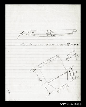 Page containing notes, diagrams and calculations