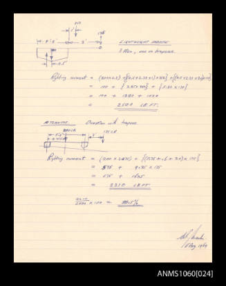 Calculations for the lightweight sharpie and ATLANTIS