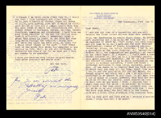 Letter from Oskar Speck to Nancy Steele