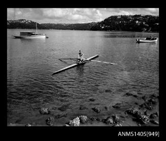 Negative depicting a rower from the Mosman Rowing Club