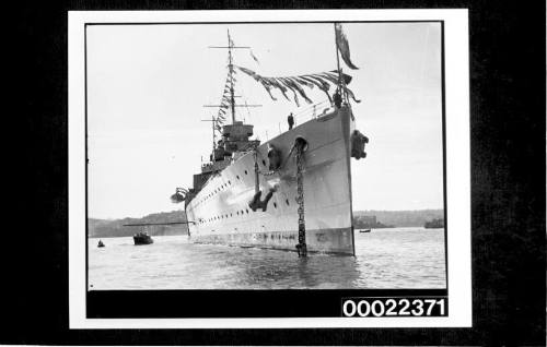 Bow view of  Anniversary Regatta flagship HMAS CANBERRA