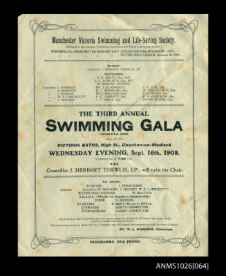 Manchester Victoria Swimming and Life-Saving Society Gala featuring Beatrice Kerr