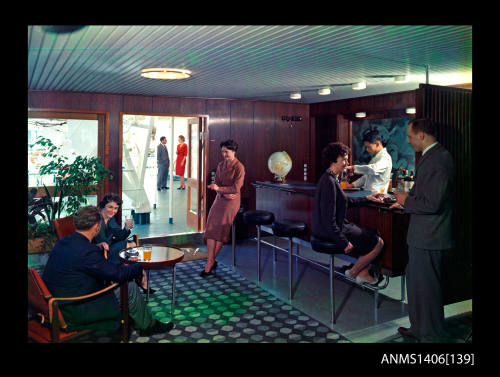 Transparency depicting a bar on board SS SAMOS