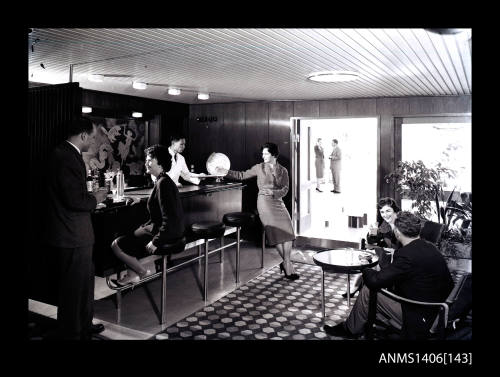 Negative depicting a bar on board SS SAMOS