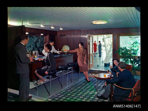 Transparency depicting a bar on board SS SAMOS