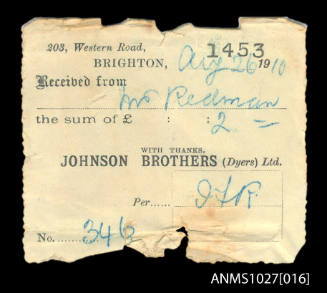 Payment receipt from Johnson Brothers for Beatrice Kerr
