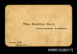 Calling card belonging to Beatrice Kerr