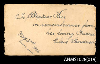 Note addressed to Beatrice Kerr