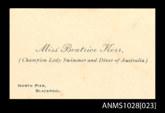 Beatrice Kerr's calling card