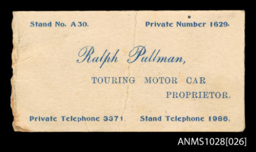 Business card for Ralph Pullman