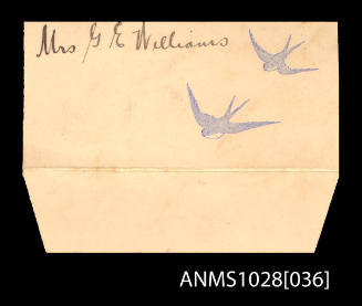 Envelope address to Mrs G E Williams