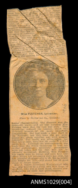 Newspaper clipping discussing the rivalry between Beatrice Kerr and Miss Fletcher